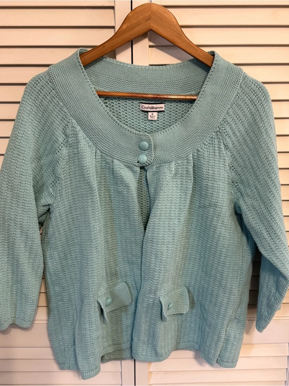 Croft & Barrow Aqua Cardigan Aqua  Size XL